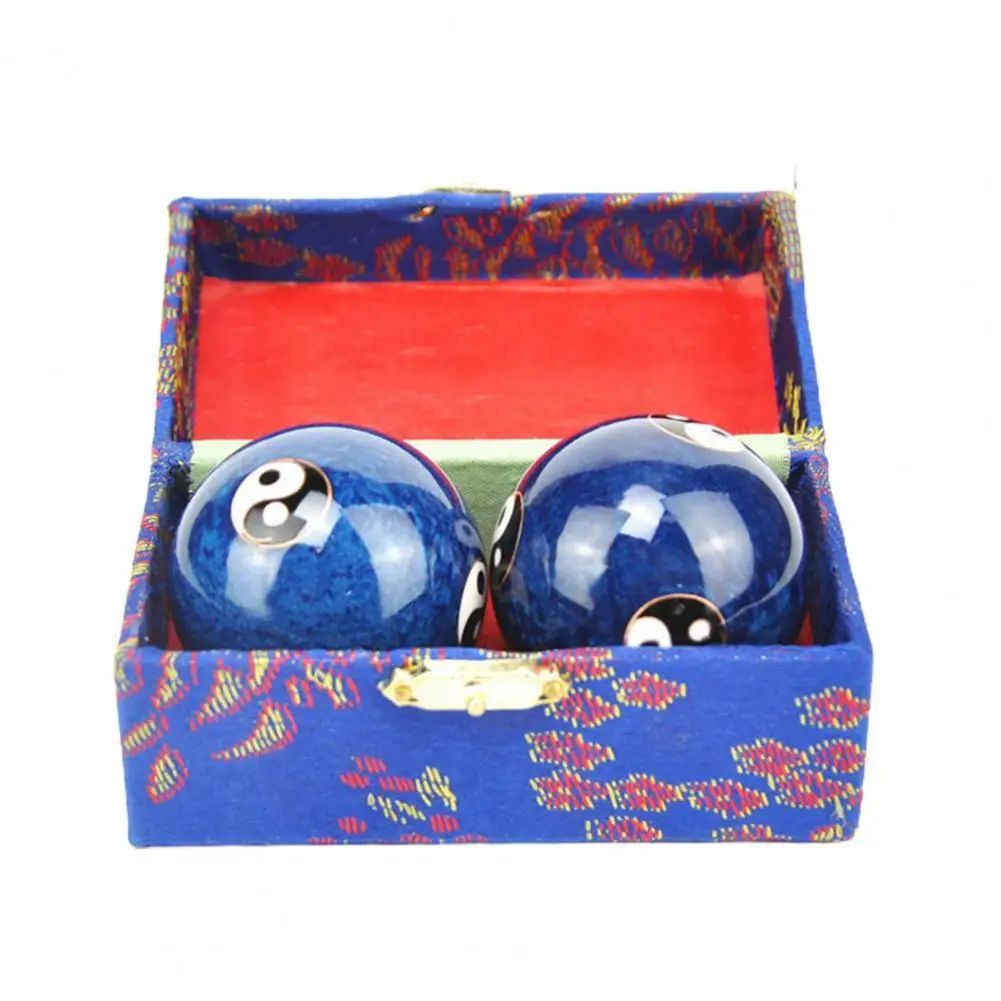 

2Pcs/Pair Meditation Ball Dragon Phoenix Pattern Finger Exercise Enamel Color Yin Yang Fitness Ball Handball Body Health