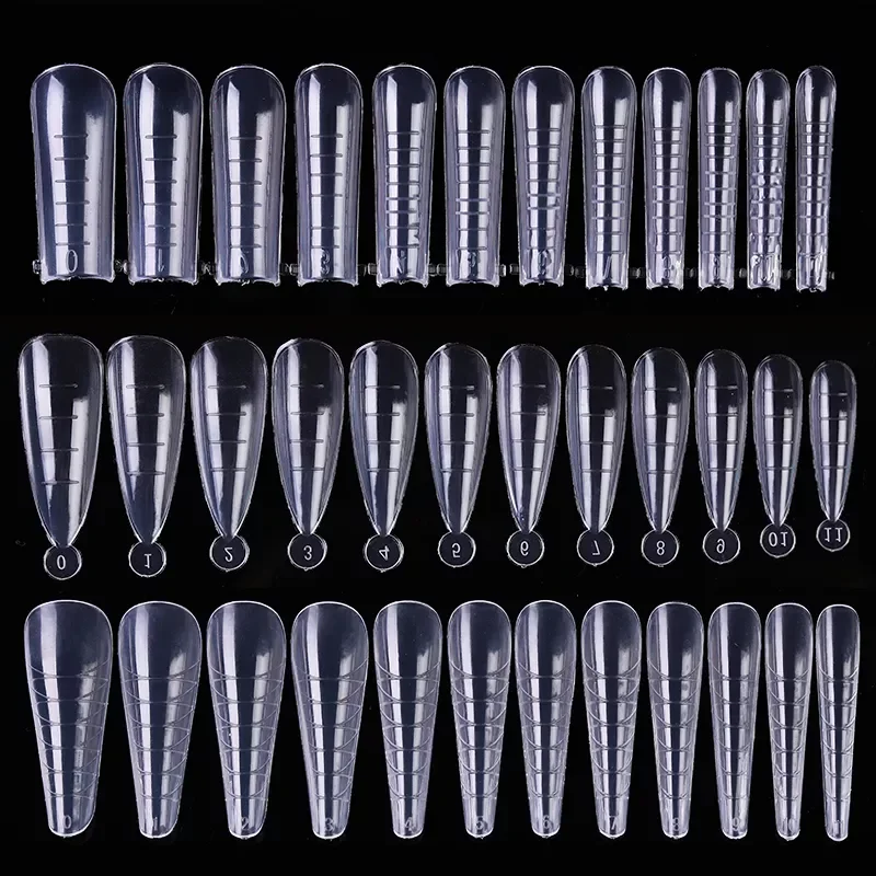 

False Nail Tips Acrylic Fake Finger UV Gel Polish Quick Building Mold Sculpted Full Cover Nail Tips Manicures Tool Set