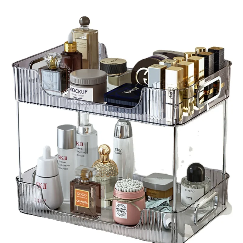 Cosmetics Storage Box Shelf Desktop Skin Care Dressing Table Trolley Shelf