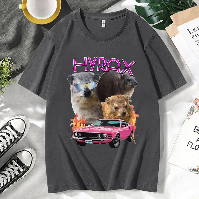 Stylish Hyrax T Shirt Men's Women's Hip Hop Funny Meme Mom Dad Vintage T-shirt Fashion Casual Tee Shirts Short Sleeve Streetwear