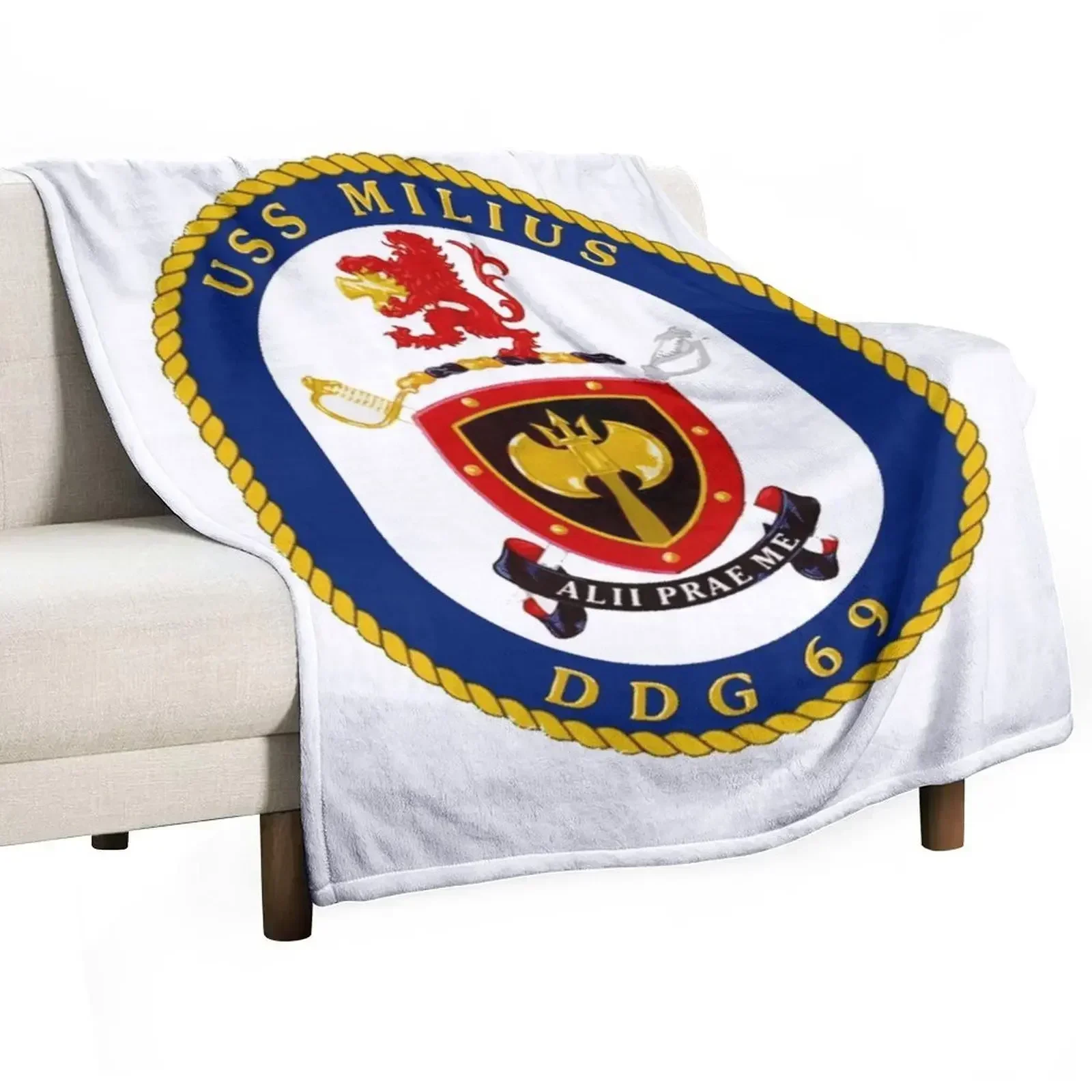 DDG-69 USS Milius Crest Плед Красивые летние постельные принадлежности Одеяла для сна
