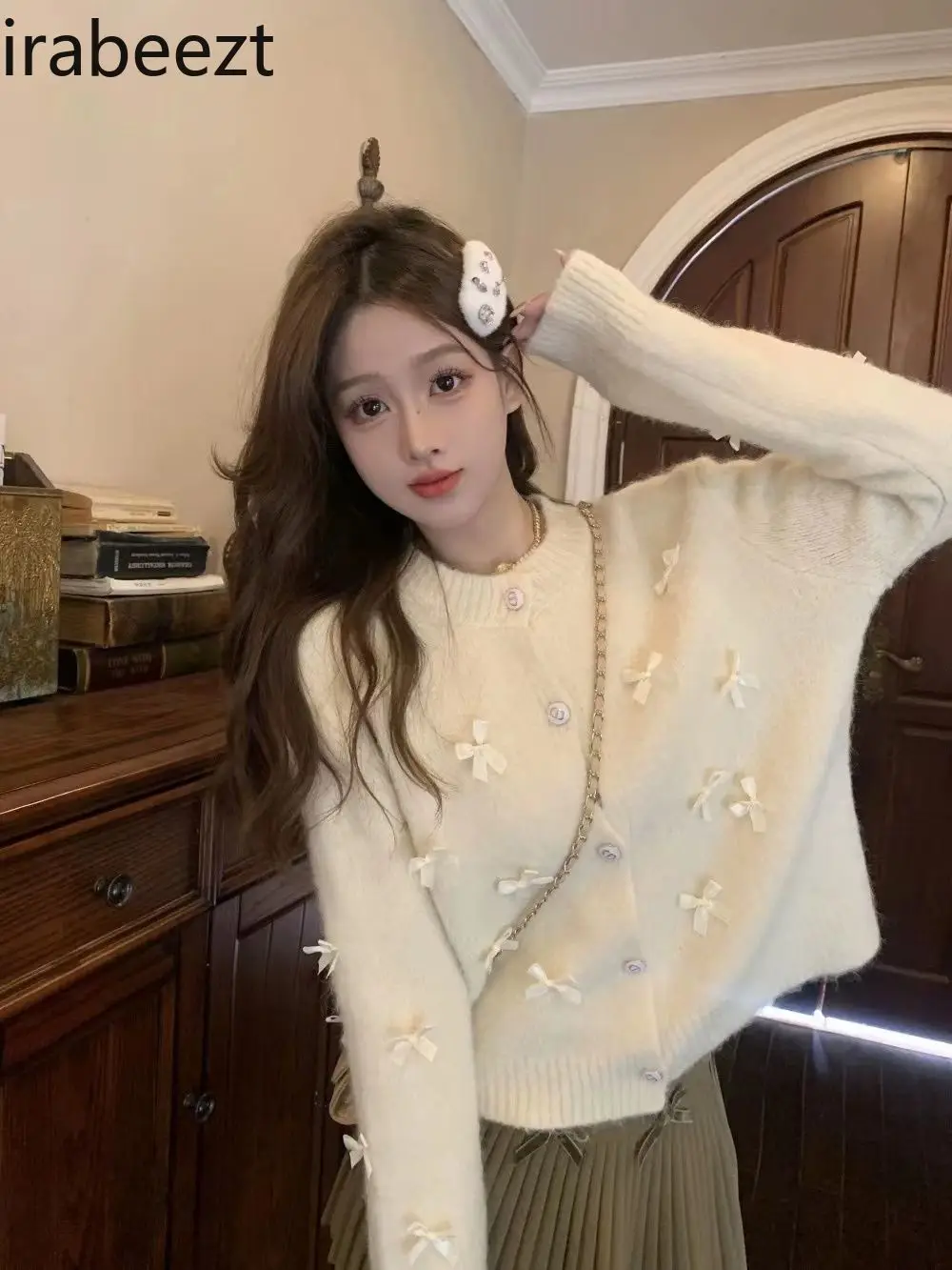 Модное серое дизайнерское пальто 2024 новинка ленивый осенне-зимний вязаный