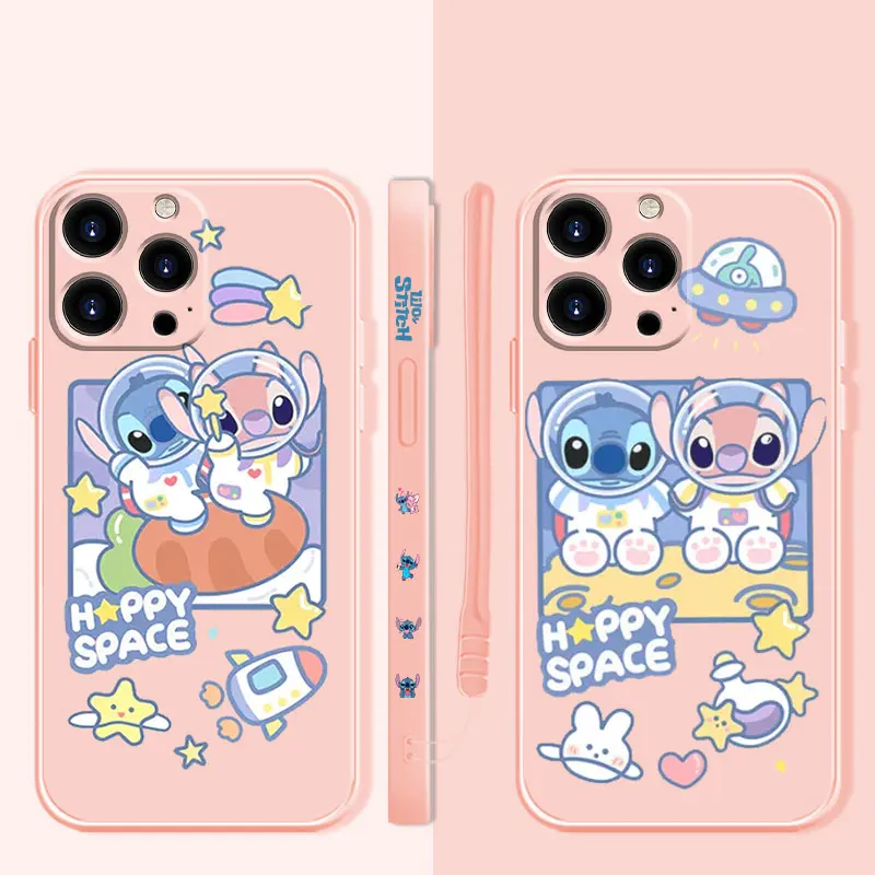 

Stitch Cartoon Liquid Silica Gel Case for Apple iPhone 13 12 Mini 11 Pro Max Phone Coque 6 6S 7 8 Plus XR XS X Bags Fashion Capa