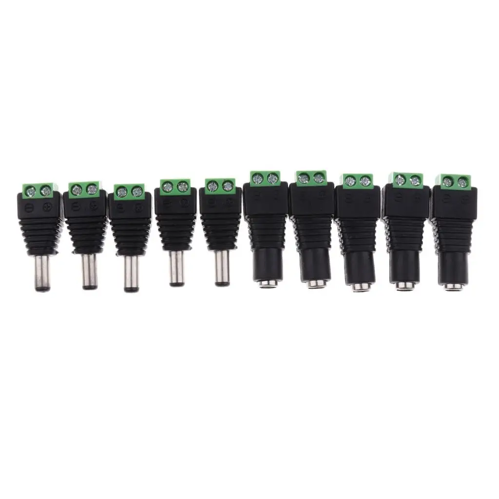 

10pcs 12V Male Female 2.1x5.5mm DC Power Plug Jack Adapter Connector