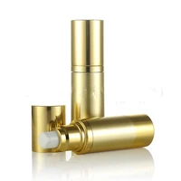 30ml50ml capacity gold color round shape acrylic material alumite vacuum lotion bottle with duckbilled pump and cap