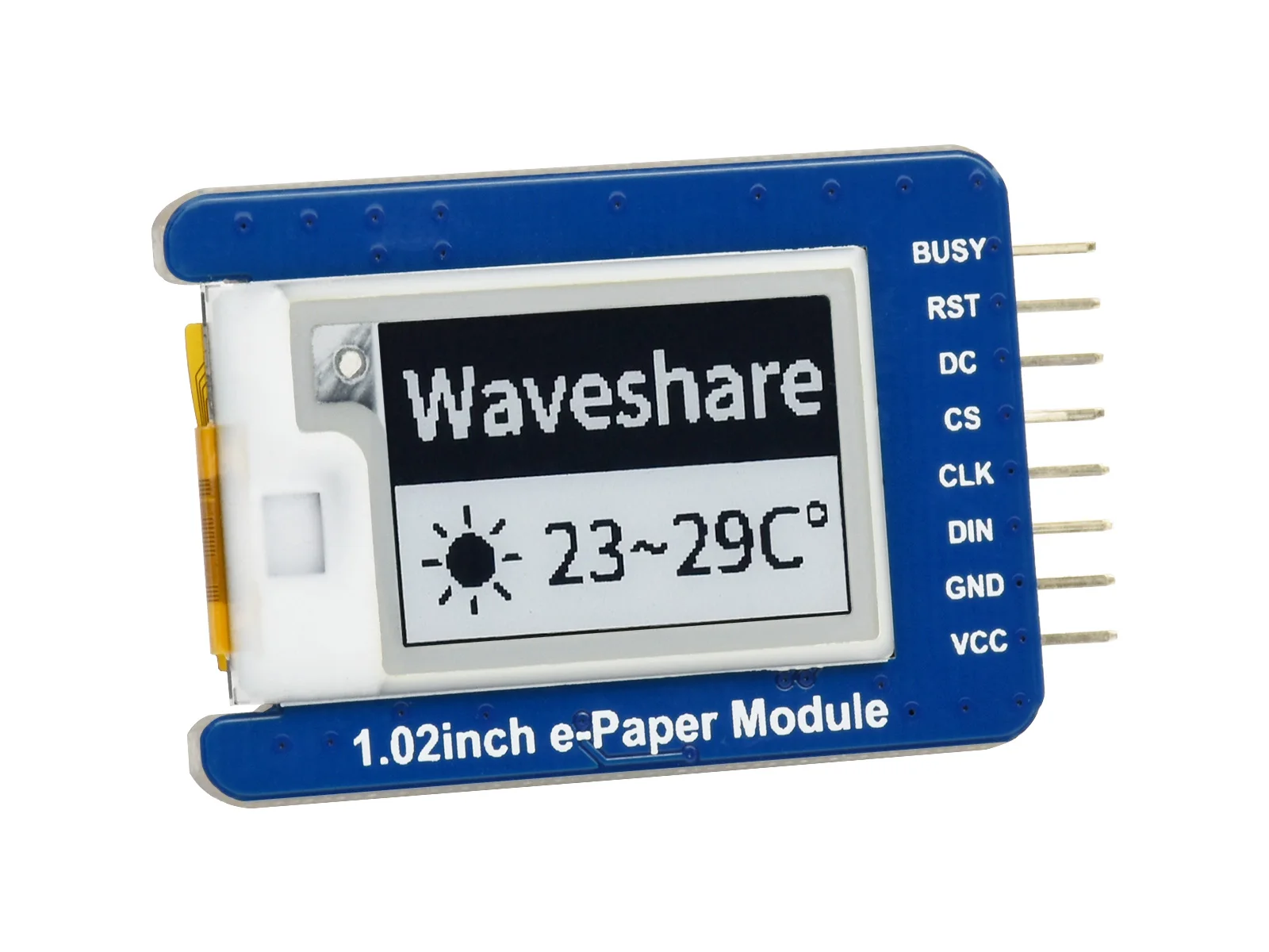 Фото Модуль дисплея Waveshare 1.02 дюйма E-Ink, разрешение 128*80, двухцветный (черный/белый), интерфейс SPI, со встроенным контроллером №2