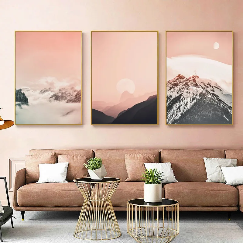 

Abstract Mountain Landscape Canvas Painting Nature Wall Art Scenery Poster for Living Room Decoration Home Decor Picture
