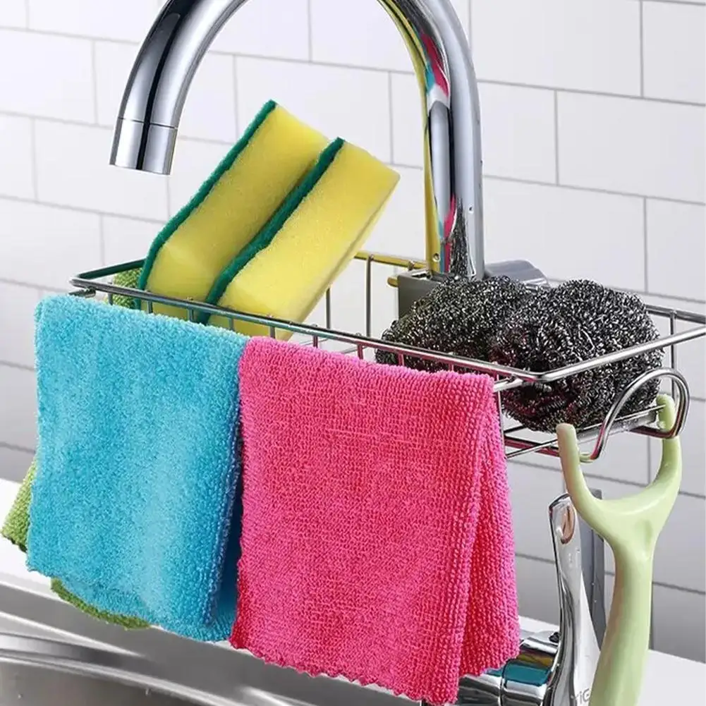 

1pc Drainer Kitchen Steel Sink Drain Rack Holder Faucet Kitchen Drainer Rack Soap Accessories Storage Towel Spong Y6p0