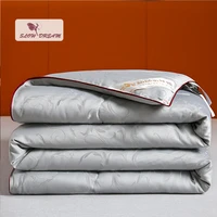 slowdream luxury gray 100 silk quilt jacquard luxury duvet double queen king filling silk comforters cotton cover for summer