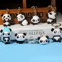 cute panda keychain pendant korean cartoon creative red panda doll bag hanging activities small gift random style