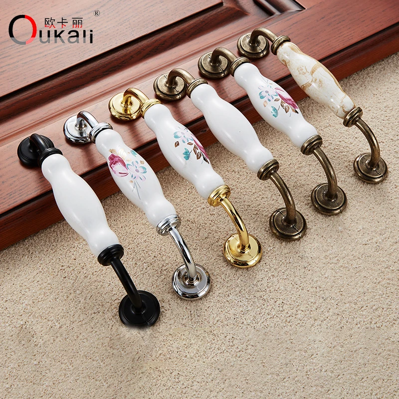 

Simple Modern Cabinet Pulls Ceramic Plating Process Handles for Drawers Furniture Fittings Kitchen Handle Cabinets Storage Home