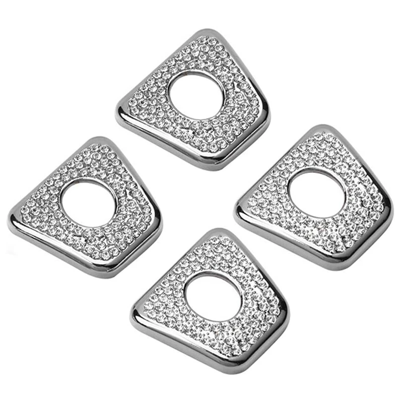 

For -BMW 5 Series 2018 2019 Car Bling Accessories Car Door Lock Pull Rod Bolt 3D Rhinestone Decals Cover 4Pcs(Trapezoid)