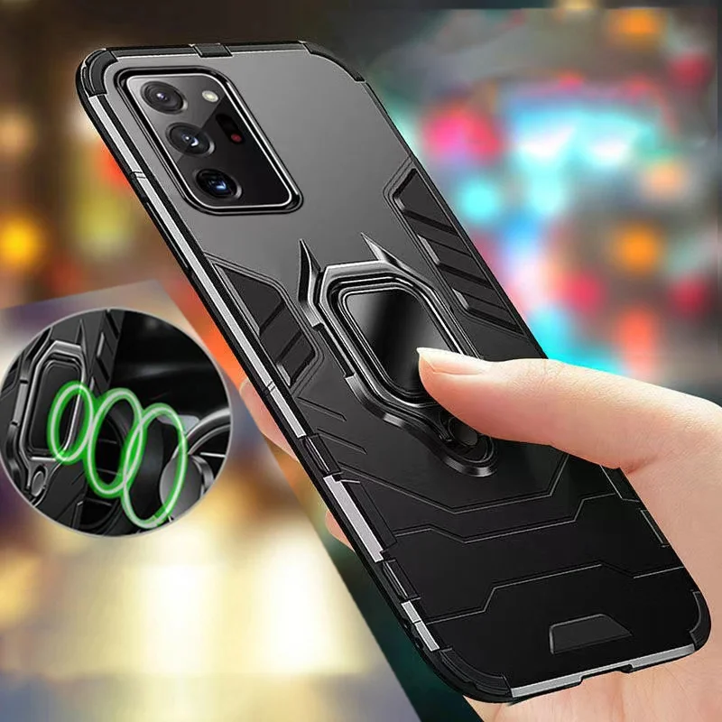 

Samsung Note 20 Ultra Shockproof Armor Case for Samsung Note 20 20 Ultra Ring Stand Back Cover for Galaxy Note 20 + Plus Coque