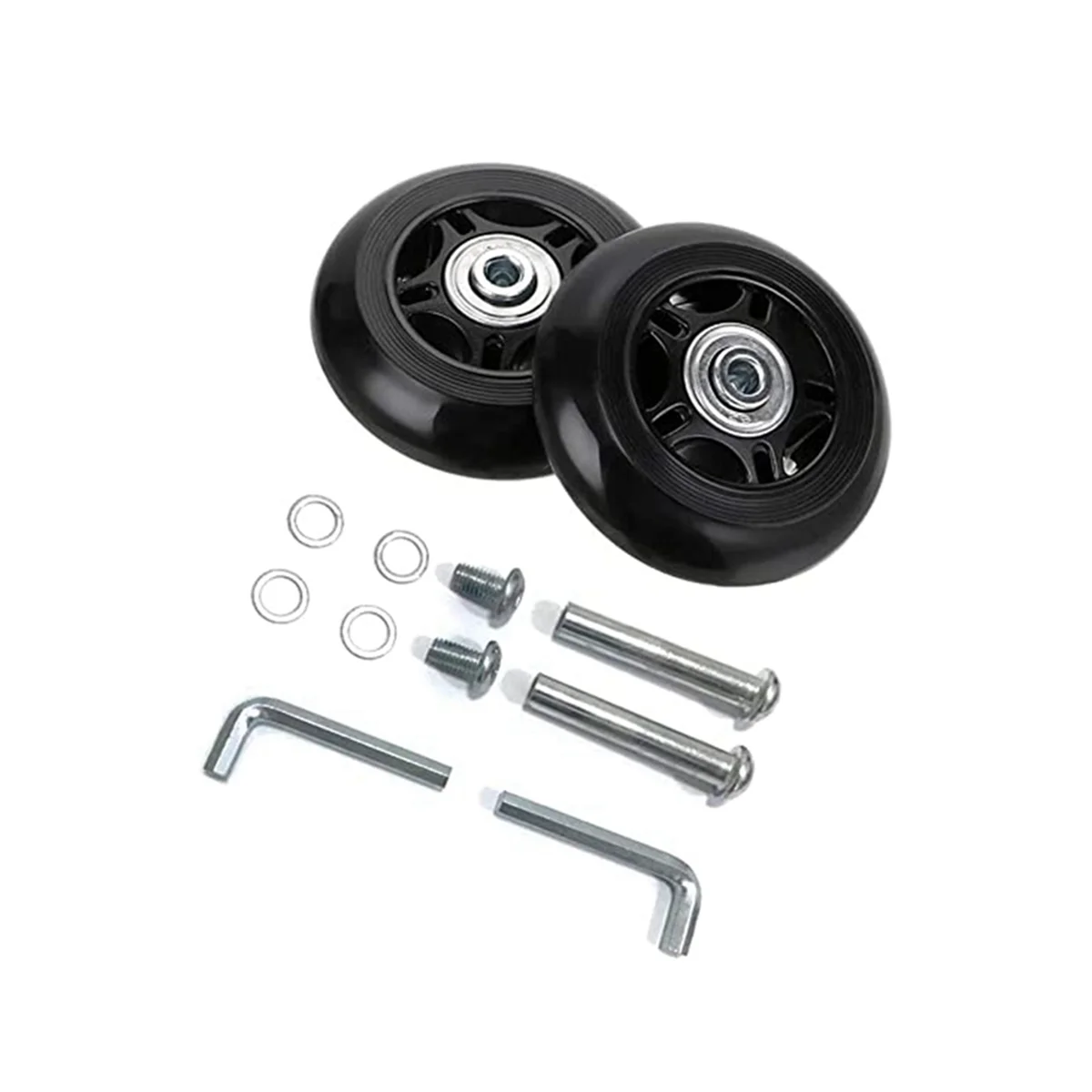 

Black Luggage Replacement 2 Wheel Set 75Mm X 24Mm X 8Mm/2.95Inch X 0.94Inch X 0.31Inch Wheels with Bearings ABEC 608Zz