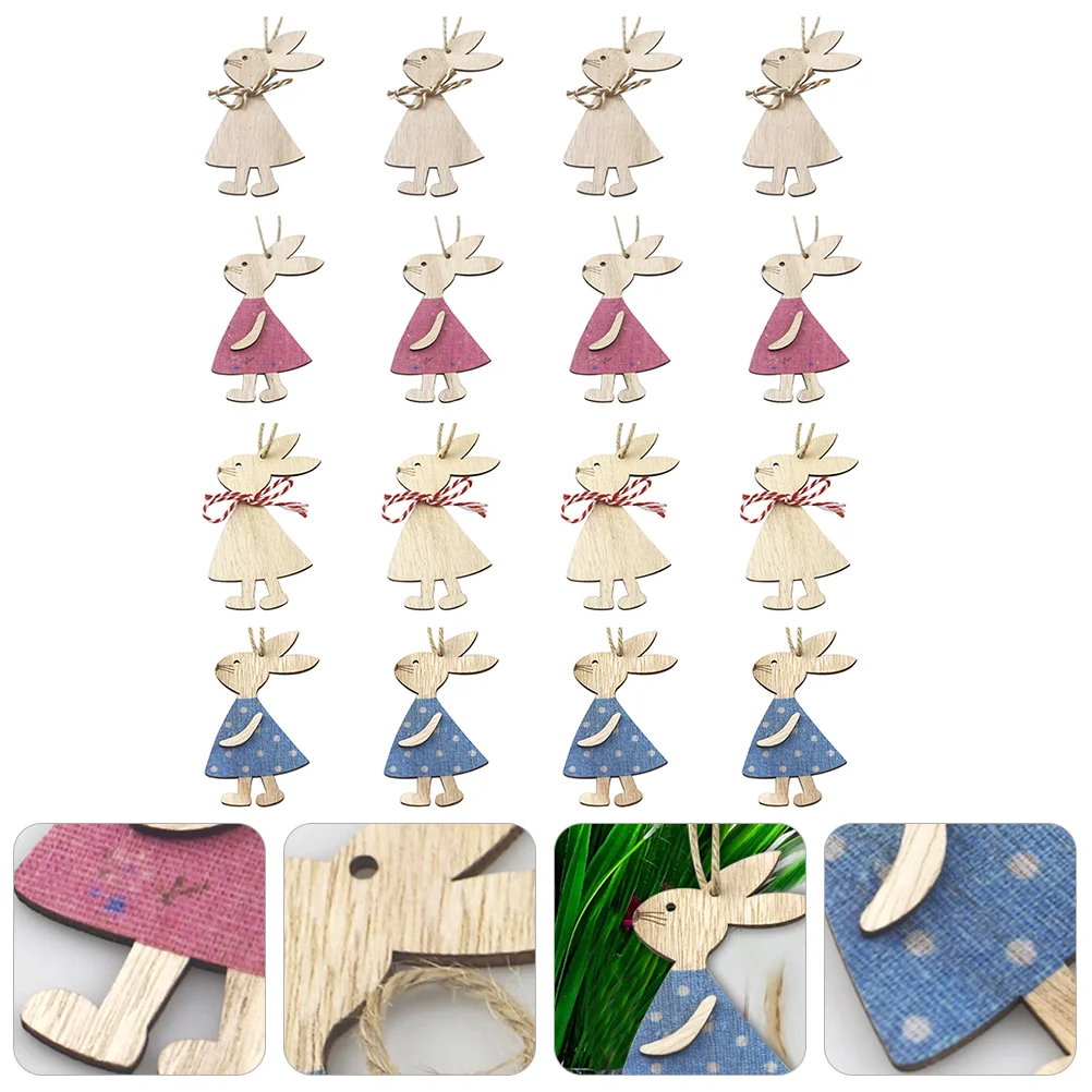 

Easter Wooden Hanging Bunny Ornaments Wood Decorations Cutout Rabbit Unfinished Cutouts Ornament Decoration Party Tags Plaque