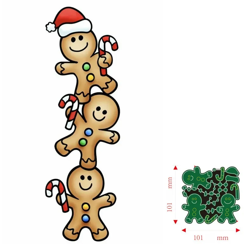 Металлические штампы с пряничным человечком сделай сам скрапбукинг бумажные