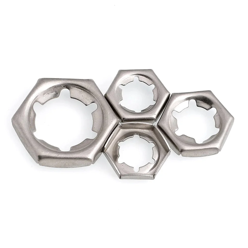 

10pcs Self-locking Stamping Nuts M6 M8 M10 M12 M16 M20 Self locking Nut Fasten Lock Nuts A2 304 Stainless Steel DIN7697 GB805