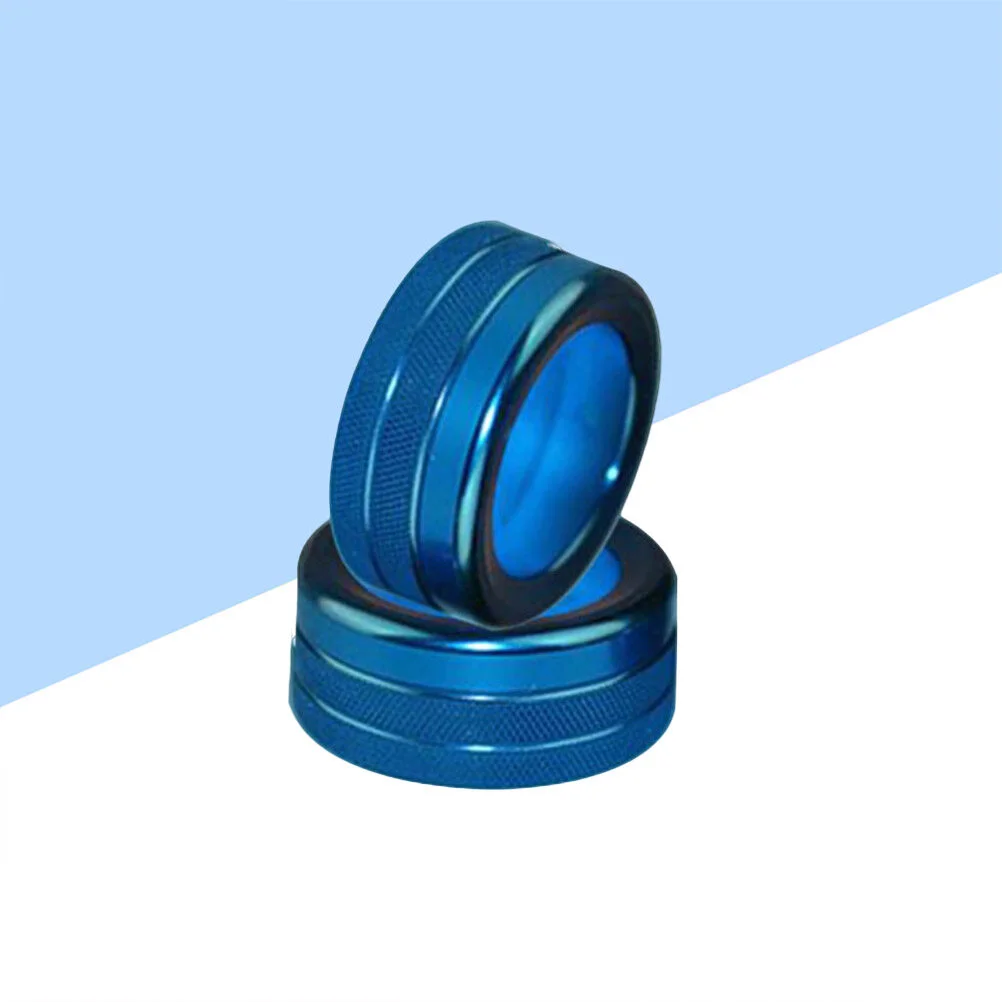

2PCS Auto Volume Button Rings Aluminum Decorative Protector Ring Car Decor Accessories (Blue)