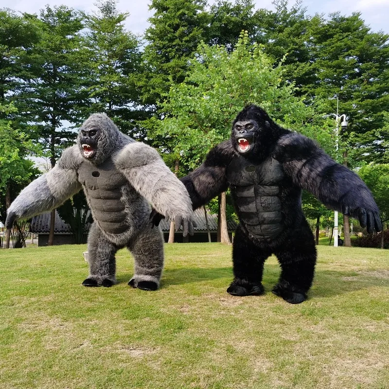 

Inflatable Mascot Black Gorilla Furry Costume Halloween Party Fursuit Cartoon Game Dress-up Adult Outfit Carnival Xmas Easter Ad