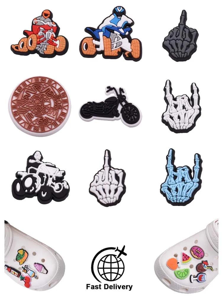 

1Pcs PVC Skeleton Hand for Croc Charm Shoes Accessories Badge Women Clogs Buckle Kids Pins Decoration Jeans X-mas Gift Wholesale