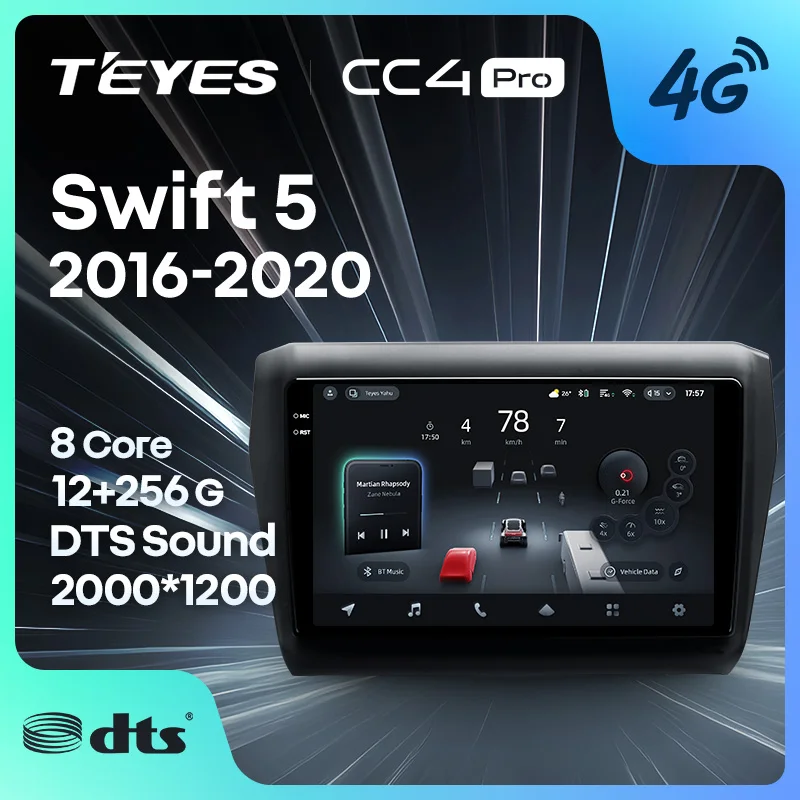 Фото TEYES Тиайс CC4 PRO Штатная магнитола For Сузуки Свифт 5 For Suzuki Swift 5 2016 - 2020 автомагнитола 2 DIN DVD GPS CarPlay Android Auto мультимедиа автомобиля головное магнитола №1