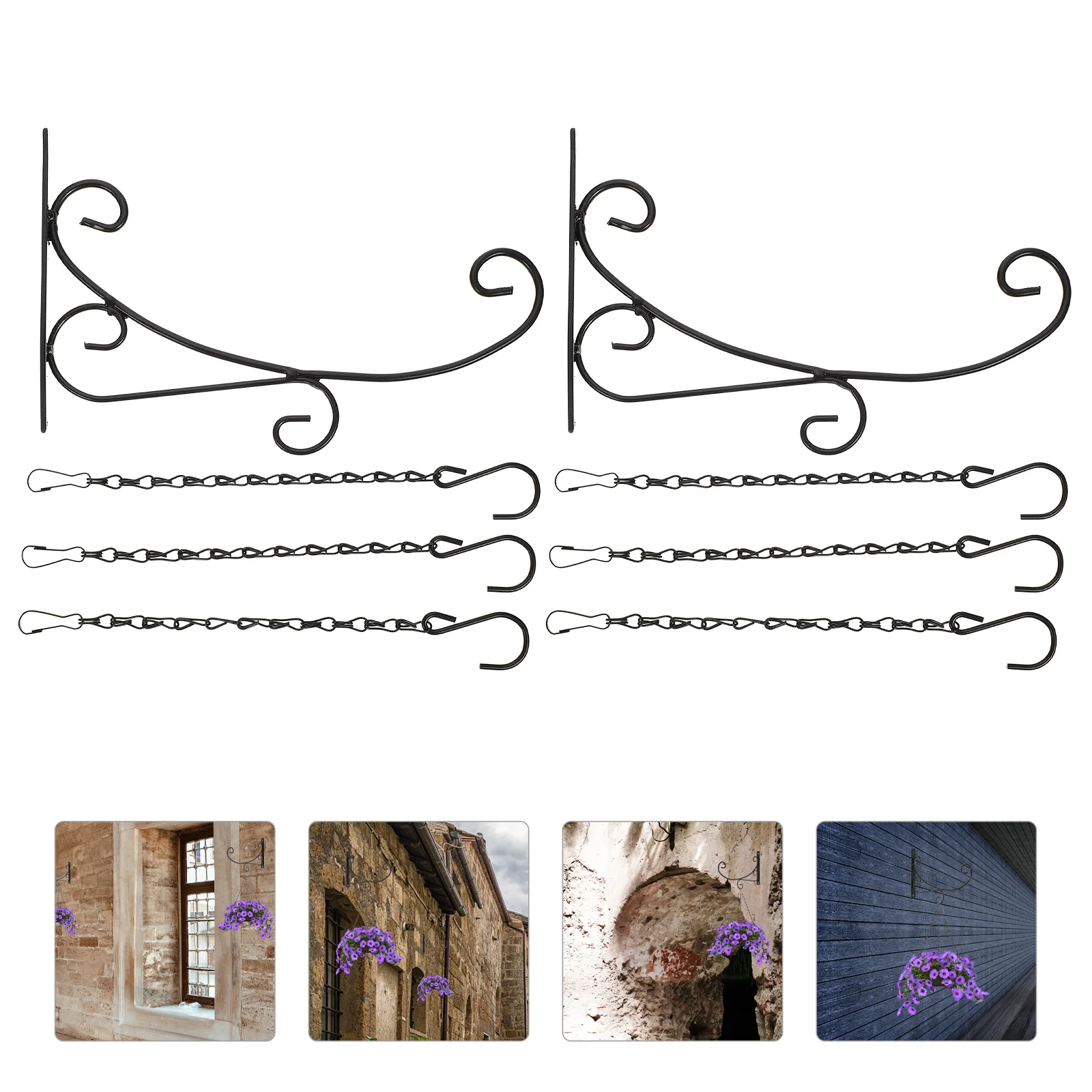 

Hangingbracket Basket Hanger Wall Outdoor Flower Hook Brackets Planter Hangers Pot Bird Hooksmetal Feeder Lantern Railingmount