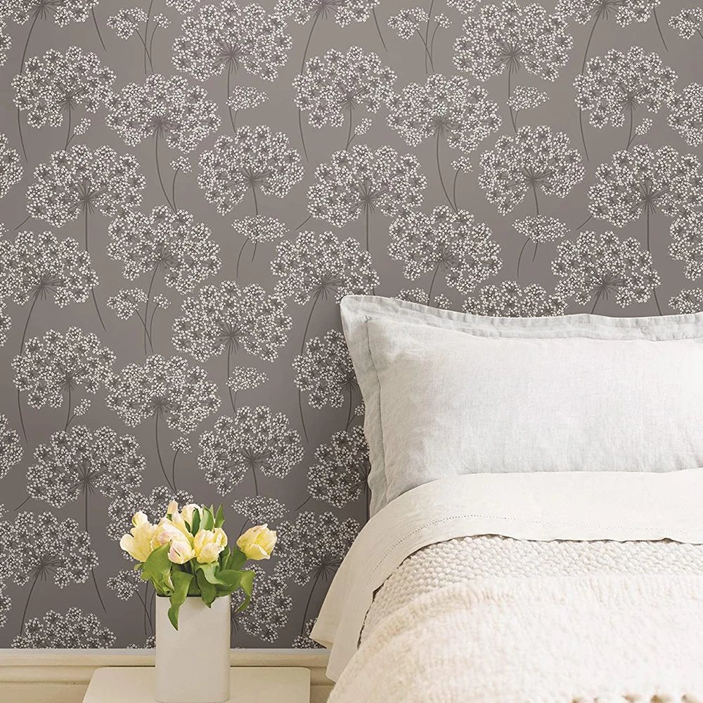 

Watercolor Brown Dandelion Peel and Stick Wallpaper Vinyl Self Adhesive Removable Waterproof Wallpaper for Bathroom Cabinet Deco