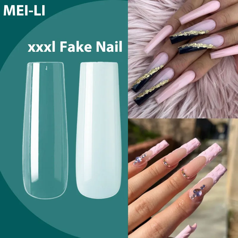 

Длинные накладные ногти XXXL квадратные для наращивания прозрачный бесшовный искусственный гель для ногтей