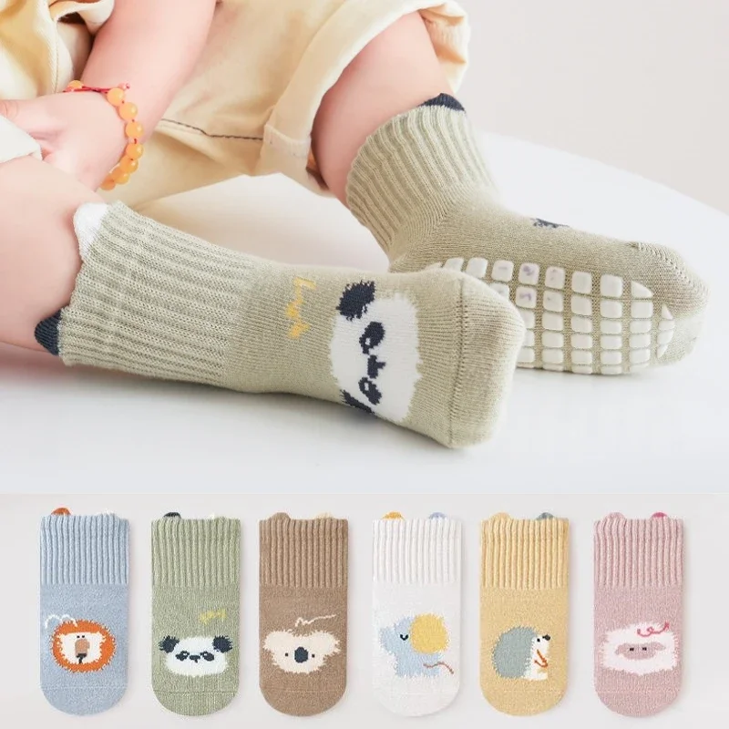 Spring Autumn Children Kids Anti-slip Long Socks Cartoon Soft Baby Toddler Home Trampoline Boys Girls School Sports