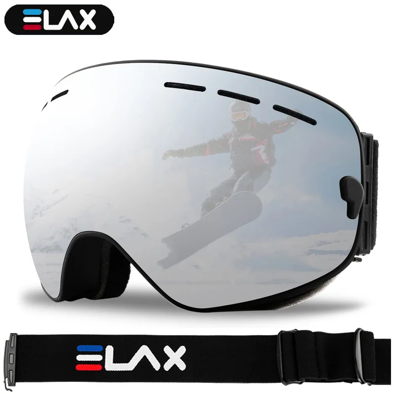 ELAX Double-layer Windproof Anti-fog Ski Goggles Outdoor Sports Large Spherical Mountaineering Goggles