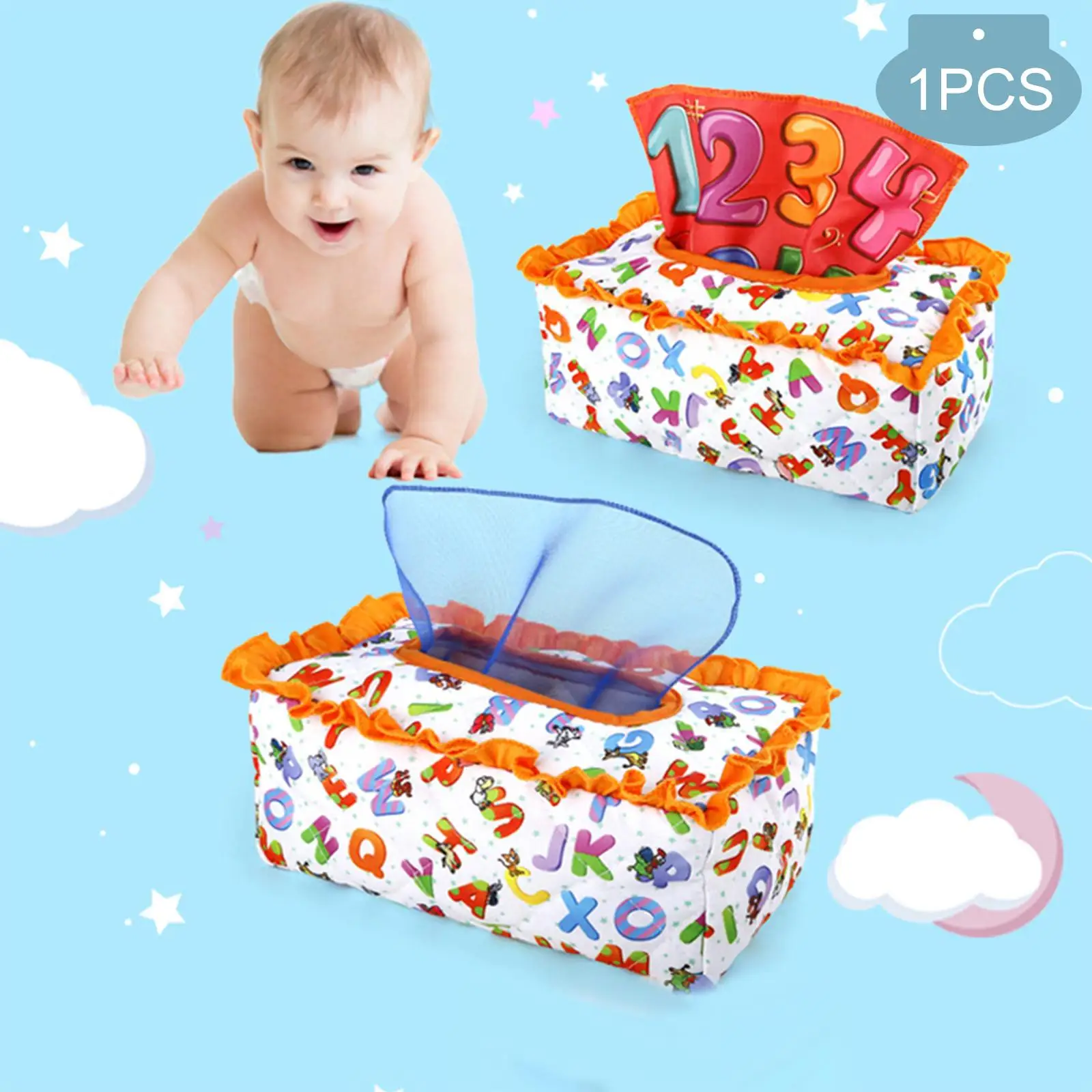 

Baby Tissue Box Toys Crinkle Toys for Infant 6-12 Months Baby Toddlers