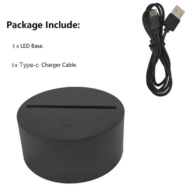 

3D LED-лампа с пультом, черная или белая