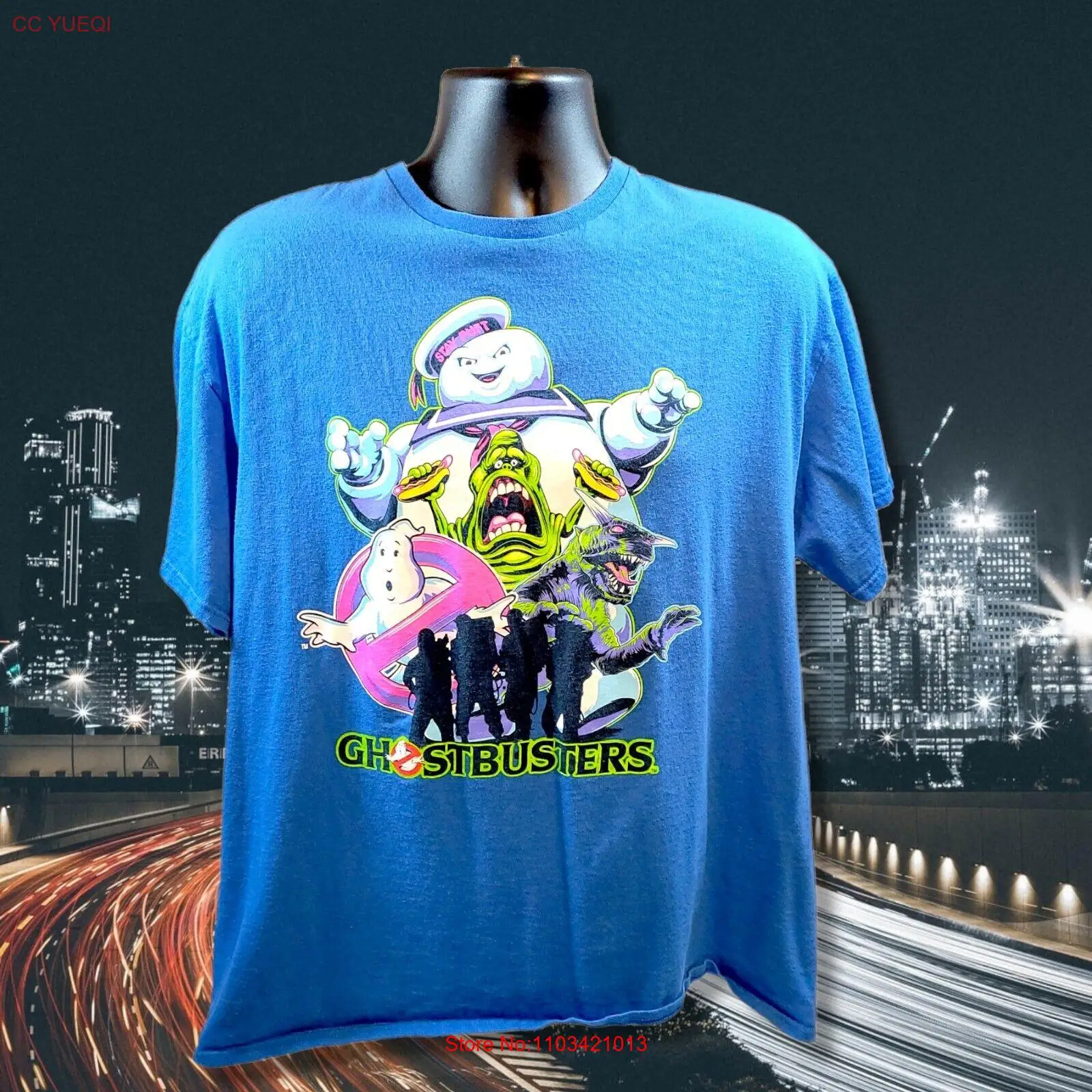 Футболка унисекс с короткими рукавами Ghostbuster размер XL синяя