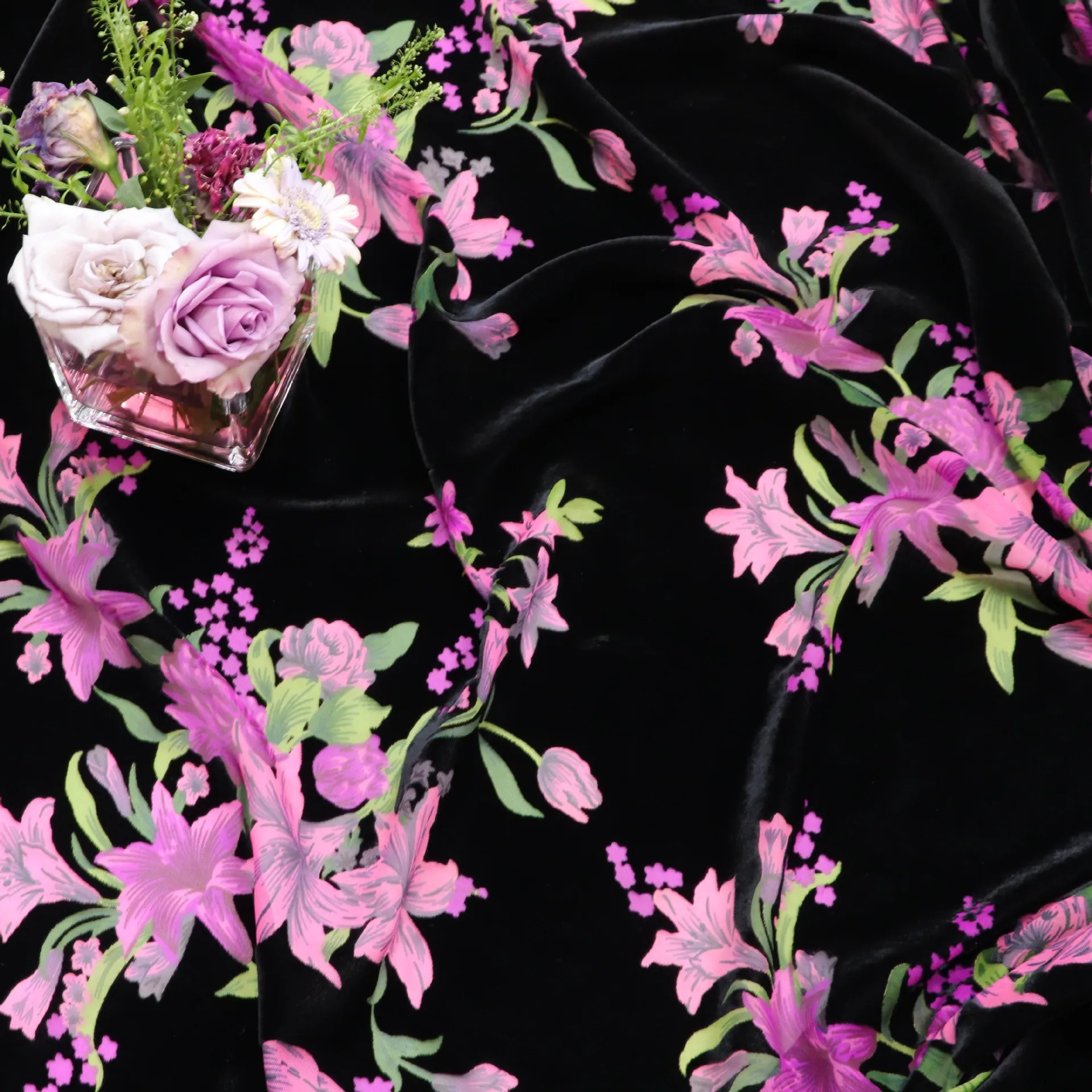 Тканая бархатная парча с липким принтом ночная рубашка платье Cheongsam ткань