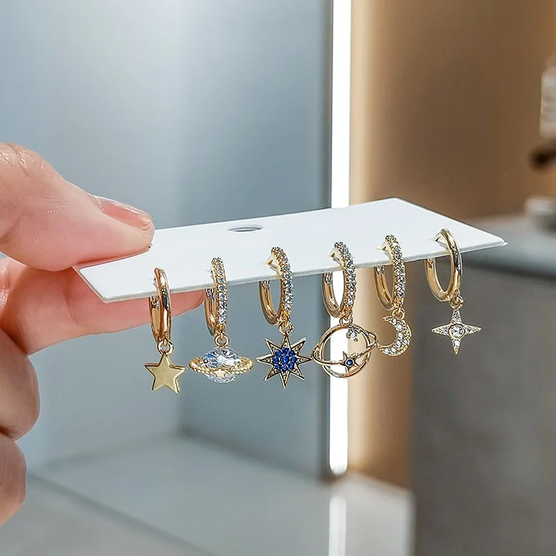 

6 шт./комплект, женские серьги-кольца