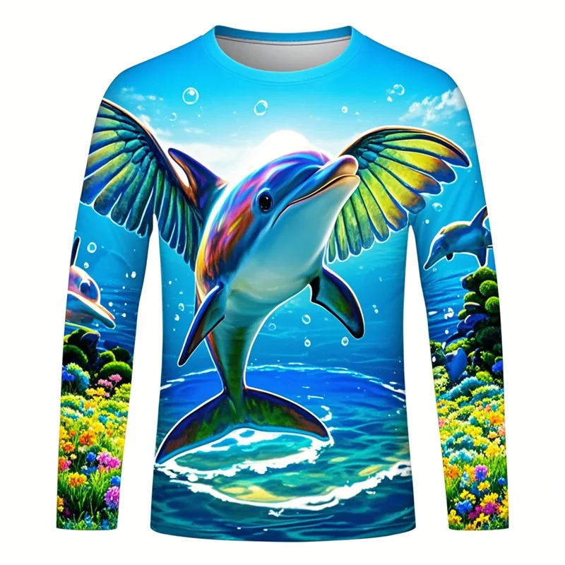 3D-печать новейшая повседневная мужская футболка с круглым вырезом и длинными