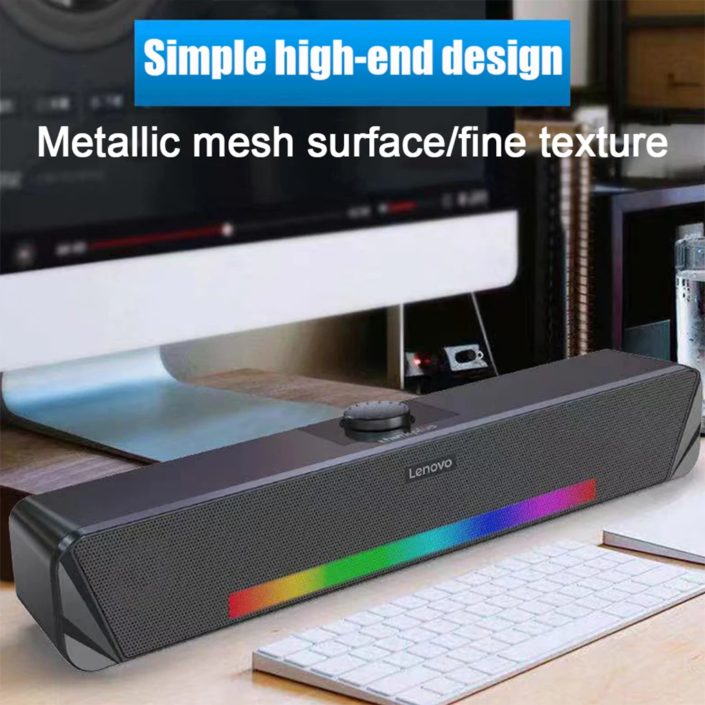 

Lenovo TS33 Wireless Bluetooth-compatible 5.0 Speaker Home Movie Surround Sound Bar Audio Speaker For Desk Computer Subwoofer