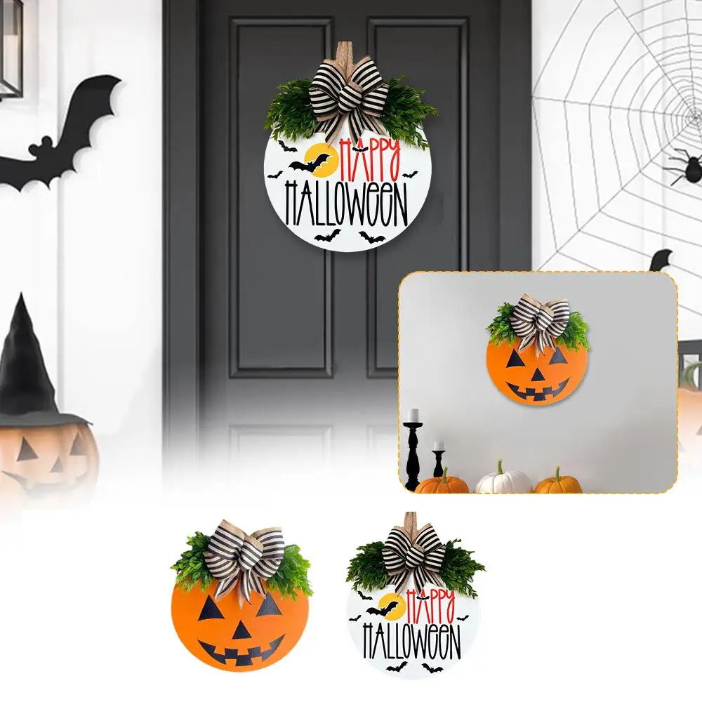 

Хэллоуин, приветственная дверная подвеска, осенний знак приветствия, дверь, подвесное крыльцо, настенное украшение для дома, Цветочная корона для двери Y2I8