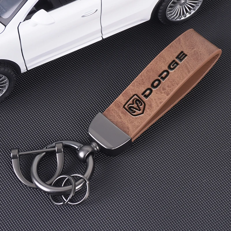 

Винтажный кожаный автомобильный брелок для ключей, вращающийся на 360 градусов брелок для Dodge Durango Ram 1500, зарядное устройство Challenger Caliber Journey Demon