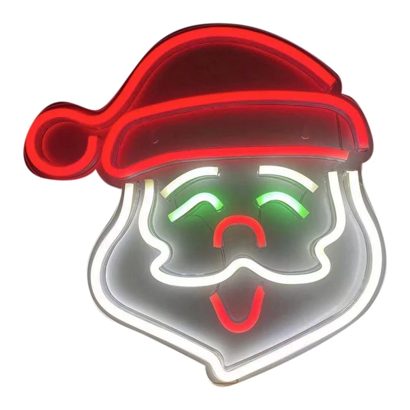 

Promotion! Ins New LED USB Neon Lights Santa Claus Acrylic Modeling Lights Christmas Atmosphere Decoration Party Home Decoration
