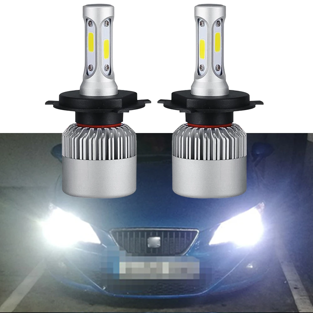 

2PCS Universal High Quality Auto S2 H4 6500K 12V COB Car Headlight Led Fog Light Bulb LED Daylamp Automobile HeadLamp Waterproof