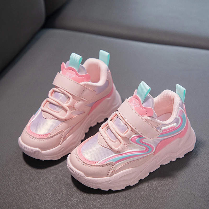 Кроссовки спортивные на толстой подошве Нескользящие для девочек