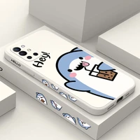 cute shark phone case for oneplus 9r 9rt 9 8t 8 7 7t pro 5g liquid silicone cover