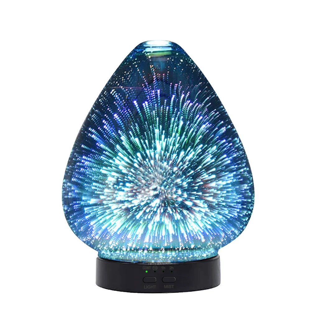 

Innovative Design 100ml 3d Fireworks Ultrasonic Glass Aroma Humidifier Aromatherapy Essential Oil Diffuser Scent Diffuser
