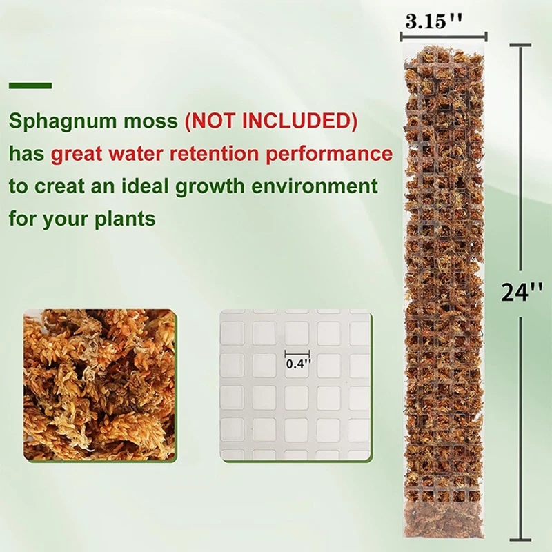 4 шт. 24 дюйма пластиковый столб для мха штабелируемая опора растений монстера