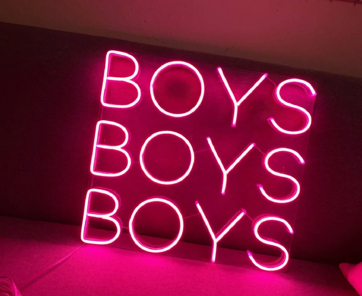 

Неоновые вывески для мальчиков, для мальчиков, для комнаты, настенный художественный светодиодный светильник, гибкий прозрачный акриловый светильник для свадьбы, вечеринки, паба, гостиной