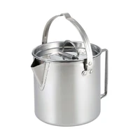 outdoor steel kettle folding camping hanging portable pot coffee pot picnic cooker teapot 1 2l