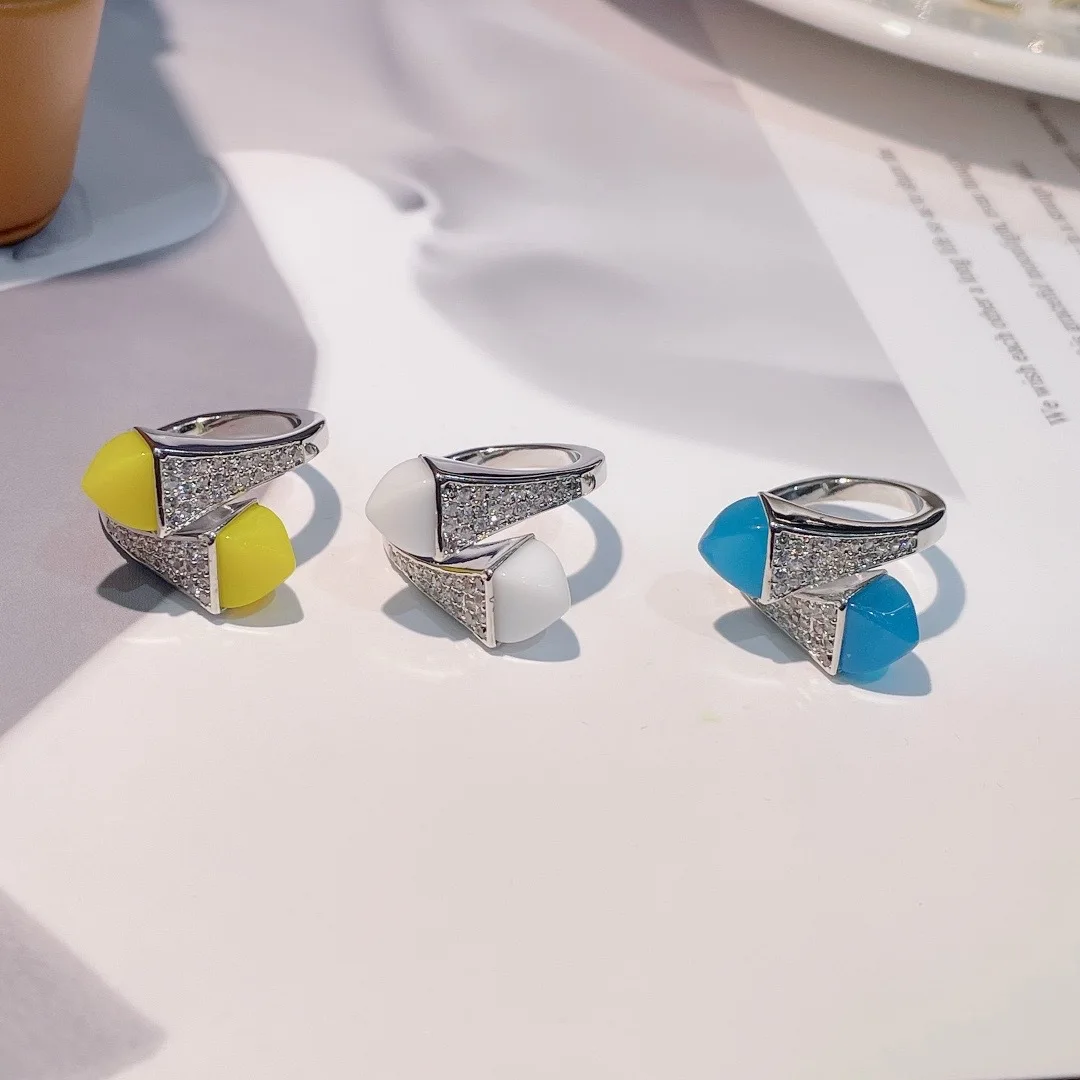 

New luxury woman ring Trendy Women's Fashion Copper Ring Candy Color Ring Adjustable Open Jewelry Accessory Dating ring