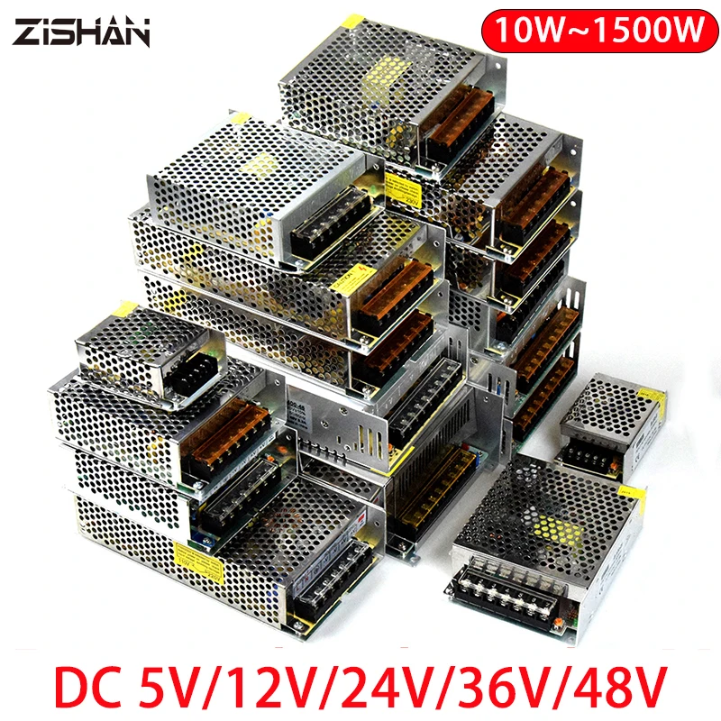 

ZI Shan Switching Power Supply Light Transformer AC110V 220V To DC 5V 12V 24V 48V Power Supply Source Adapter For Led Strip CCTV