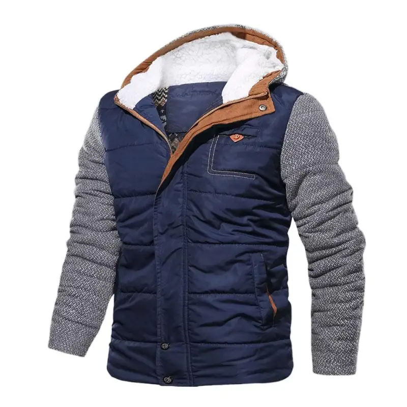 

New Men's casual loose and thickened windproof baseball jacket Men's jacket Winter cotton pad thermal insulation hooded parka